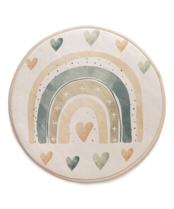 Alfombra redonda infantil - Pluffy Heart crema/multi - overzicht Alfombra redonda infantil - Pluffy Heart crema/multi - overzicht