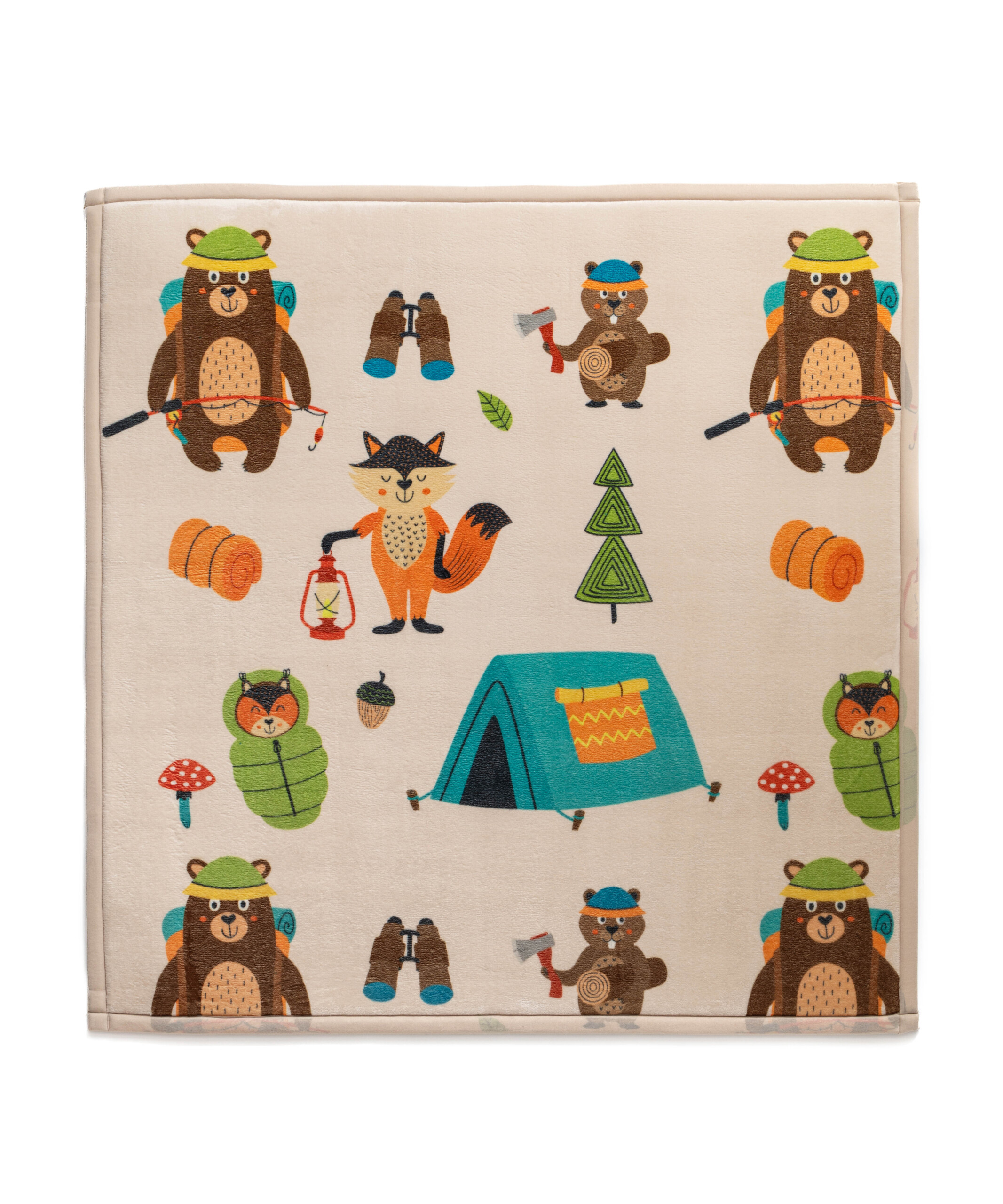 Alfombra de juegos cuadrada - Pluffy Forest animals multi - overzicht Alfombra de juegos cuadrada - Pluffy Forest animals multi - overzicht