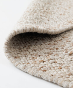 Alfombra redonda de lana - Bergull marfil/beige - close up, thumbnail Alfombra redonda de lana - Bergull marfil/beige - close up, thumbnail