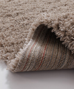 Alfombra de pasillo de pelo largo - Acogedora Shaggy Beige - close up, thumbnail
