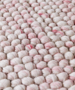 Alfombra lana redonda - Fjell crema/rosa - close up, thumbnail