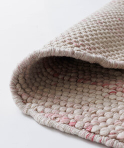 Alfombra lana redonda - Fjell crema/rosa - close up, thumbnail