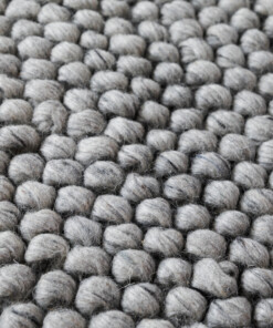 Alfombra lana redonda - Fjell gris claro - close up, thumbnail