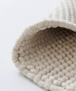 Alfombra lana redonda - Fjell blanco - close up, thumbnail