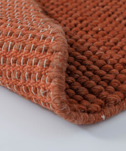 Alfombra lana redonda - Fjell terracota - close up, thumbnail