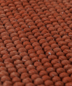Alfombra lana redonda - Fjell terracota - close up, thumbnail