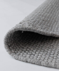 Alfombra lana redonda - Løkke gris claro - close up, thumbnail Alfombra lana redonda - Løkke gris claro - close up, thumbnail