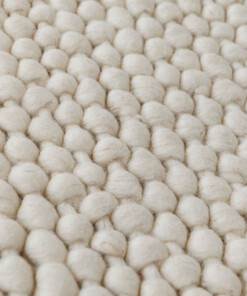 Alfombra lana redonda - Løkke marfil - close up, thumbnail Alfombra lana redonda - Løkke marfil - close up, thumbnail