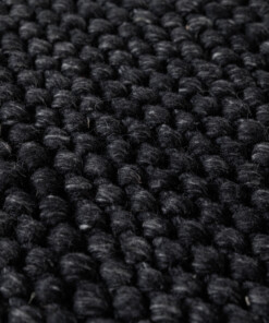 Alfombra lana redonda - Løkke negro - close up, thumbnail