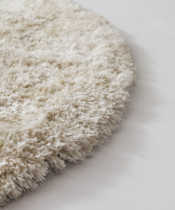Alfombra redonda Shaggy - Meadow Crema - close up, thumbnail
