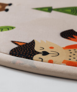 Alfombra redonda infantil - Pluffy Forest animals multi - close up, thumbnail Alfombra redonda infantil - Pluffy Forest animals multi - close up, thumbnail