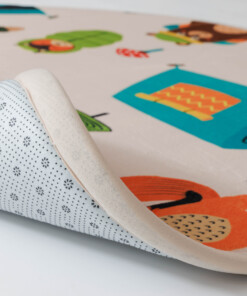 Alfombra redonda infantil - Pluffy Forest animals multi - close up